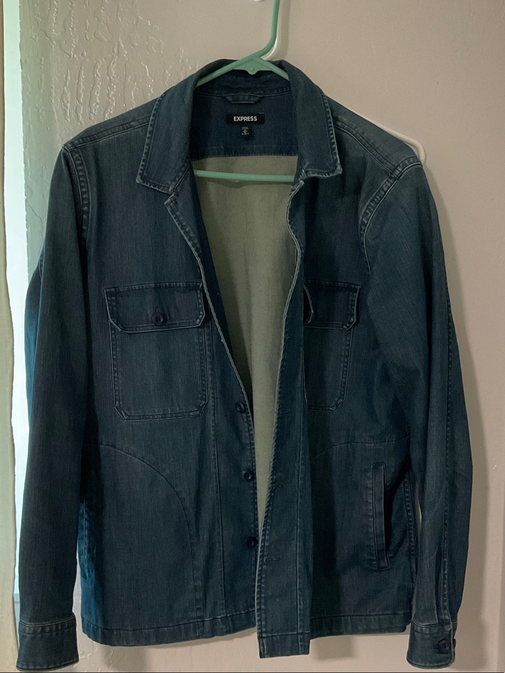 Express Men’s Denim Shirt Jacket - Dark Blue